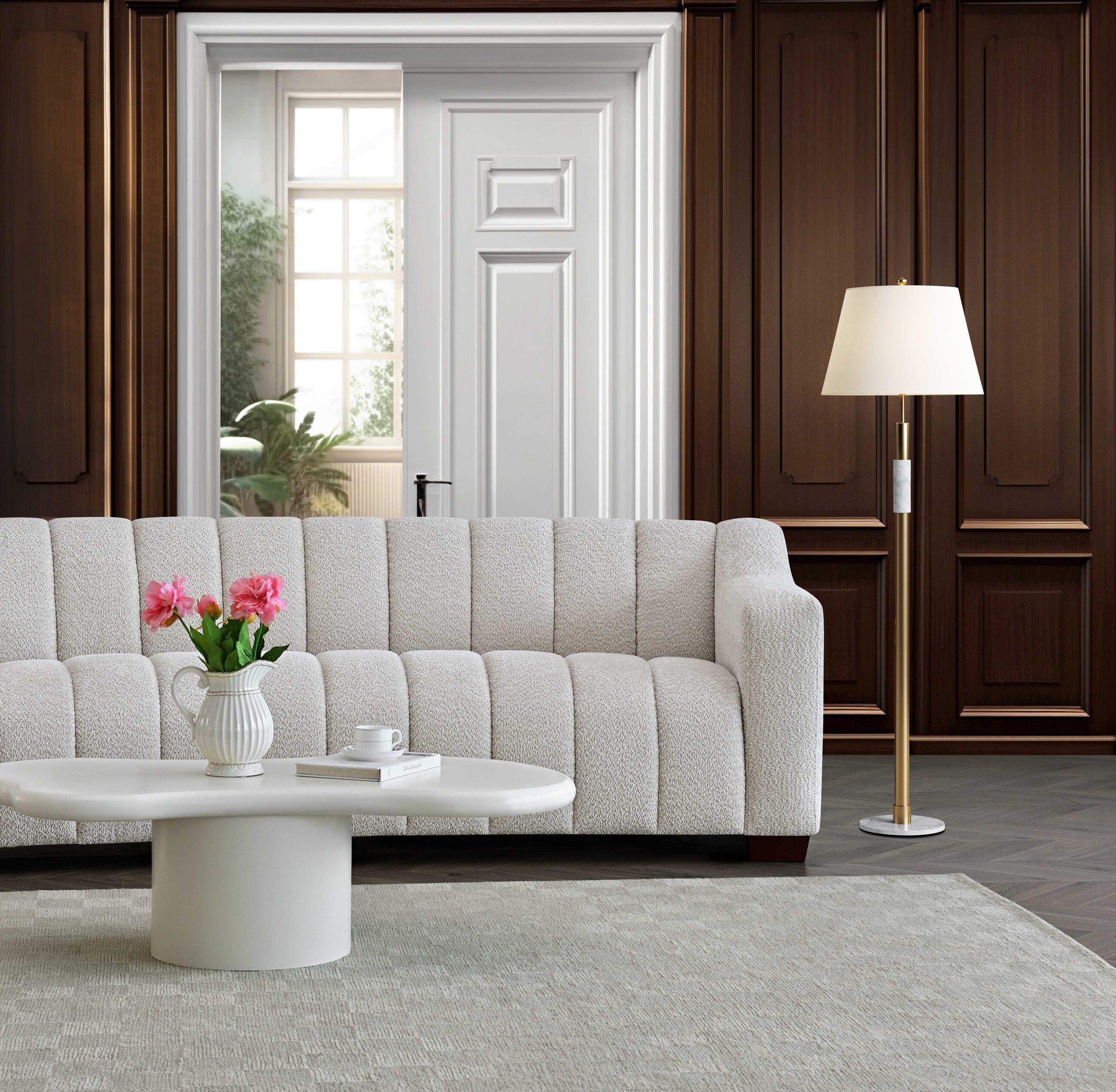 Historia 3 Seater Sofa in Oatmeal Teddy Fabric